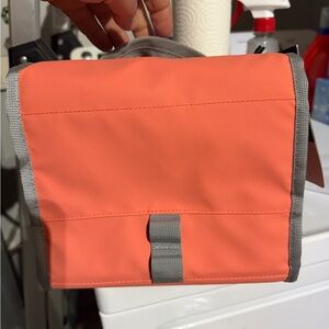 Coral Orange women  Compact Travel Toiletry Bag
